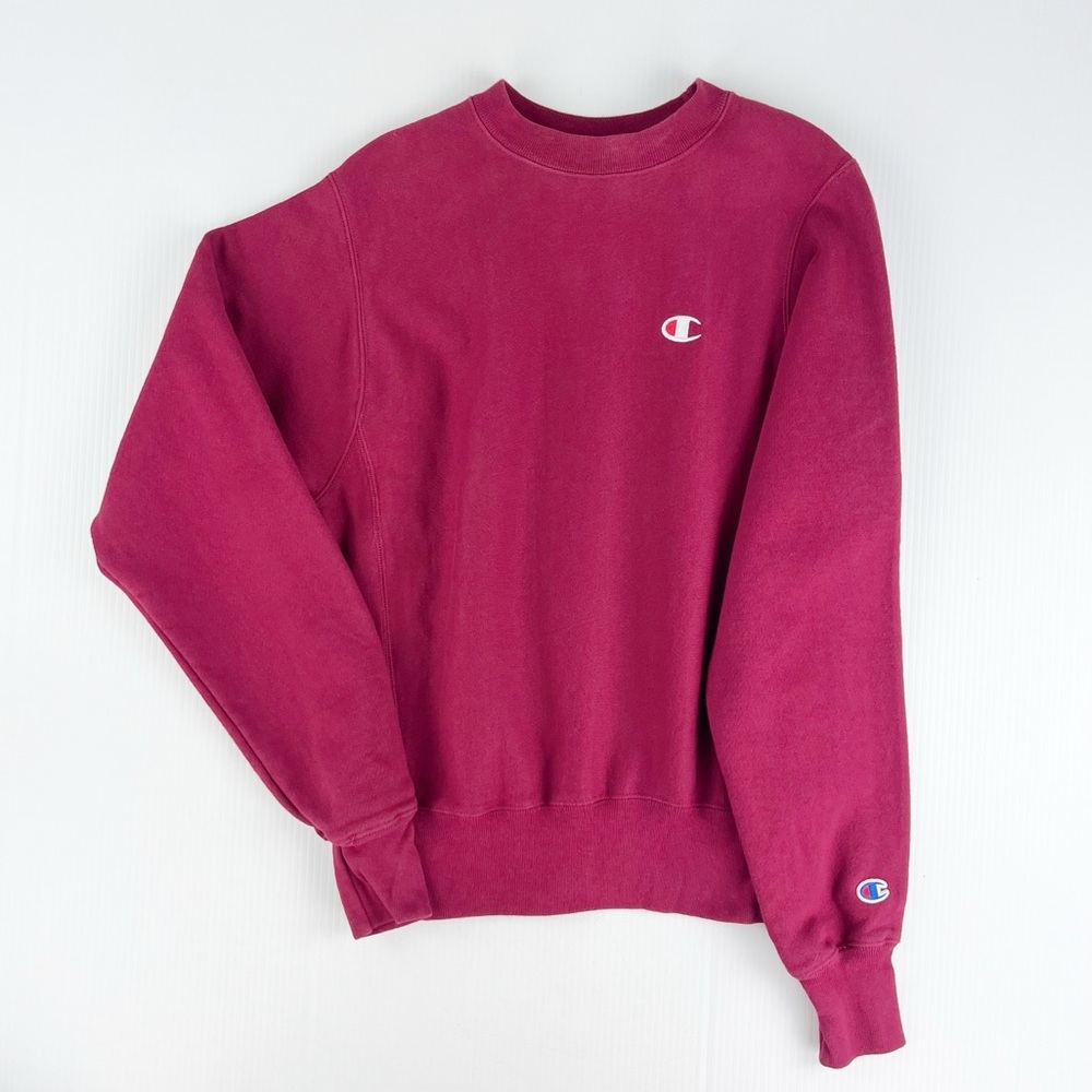 Champion Reverse Weave Maroon Long Sleeve Pullover Sweater Top